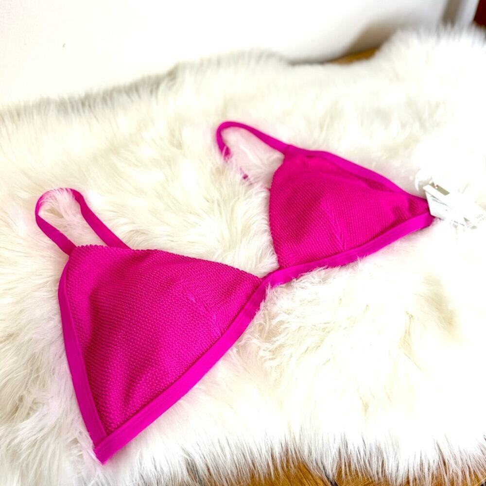 NWT 6 (3XL) Good American Always Fits Perfect Fit Bikini Top Hawaiian Pink Swim